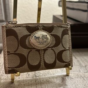 Vintage Coach keychain Coin Holder Brown Monogram.